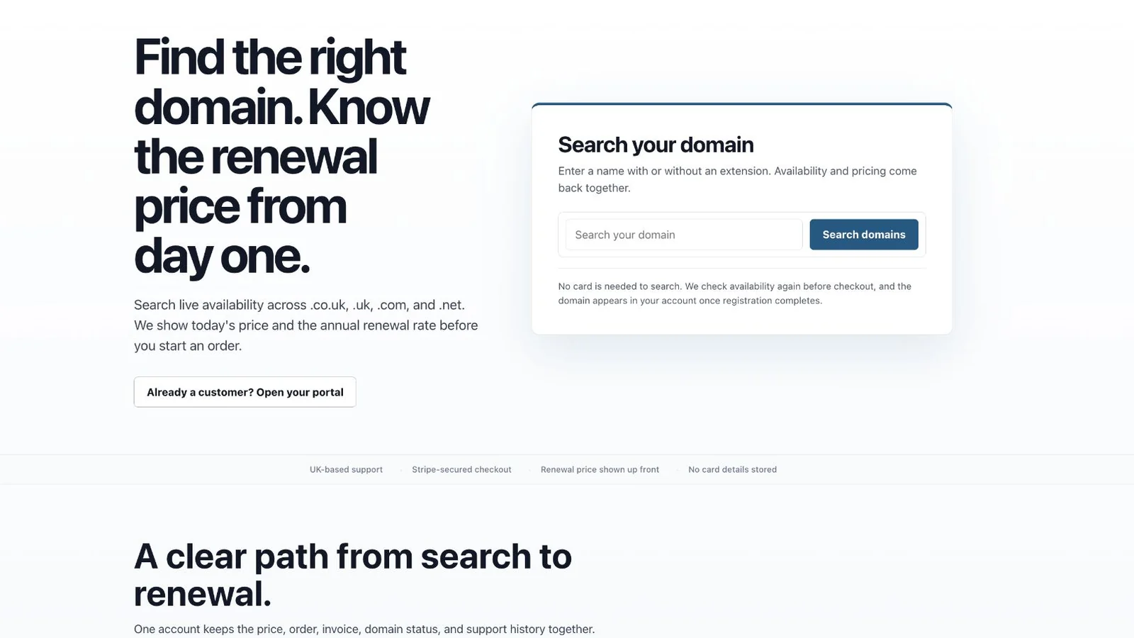 The AXYN domain search and registration website